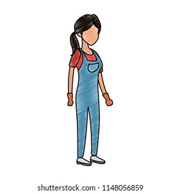 Woman worker avatar scribble
