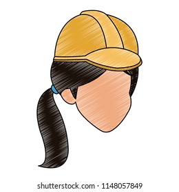 Woman worker avatar scribble
