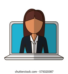 woman worker business related icons image vector illustration design 