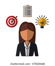 woman worker business related icons image vector illustration design 