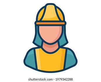 woman worker handy woman single isolated icon with filled line style