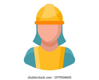 woman worker handy woman single isolated icon with flat style