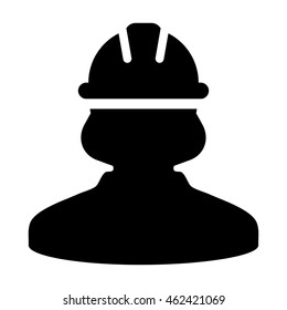 Woman Worker Icon - Construction, Contractor, Builder Glyph Vector illustration