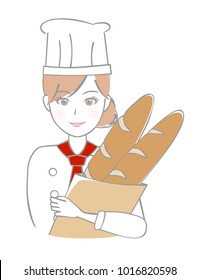 Woman working at a bakery
