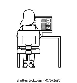 woman working with computer