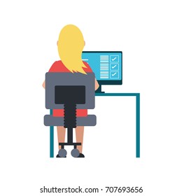 woman working with computer