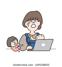 woman working from home job