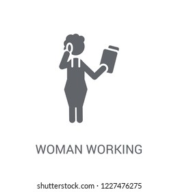 Woman Working icon. Trendy Woman Working logo concept on white background from Ladies collection. Suitable for use on web apps, mobile apps and print media.