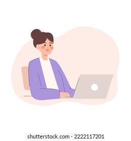 Woman working with laptop. Business woman concept