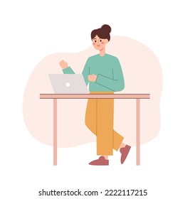 Woman working with laptop. Business woman concept