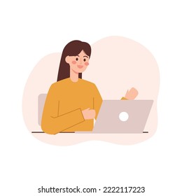Woman working with laptop. Business woman concept