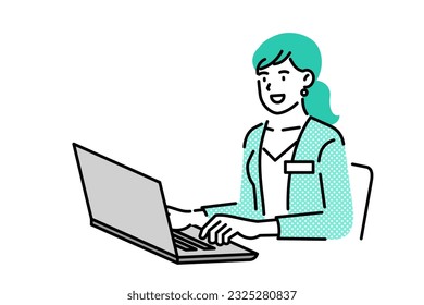 woman working with laptop, business concept	