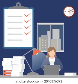 a woman is working in office