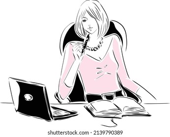woman working in the office