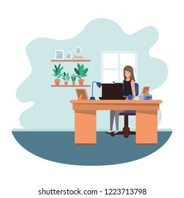 woman working in the office avatar character