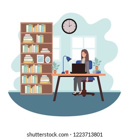 woman working in the office avatar character