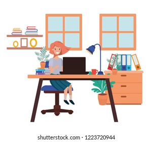 woman working in the office avatar character