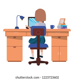woman working in the office avatar character
