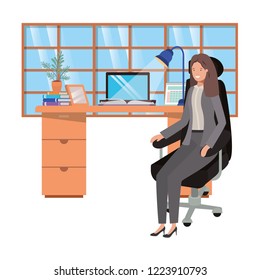 woman working in the office avatar character