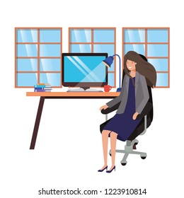 woman working in the office avatar character