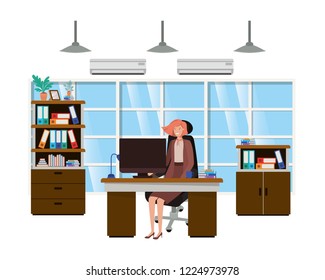 woman working in the office avatar character