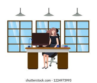 woman working in the office avatar character