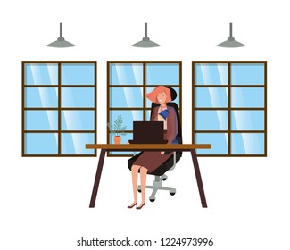 woman working in the office avatar character