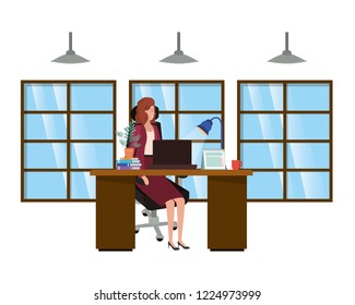 woman working in the office avatar character