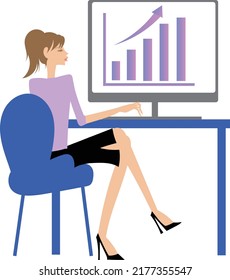 woman working on a computer