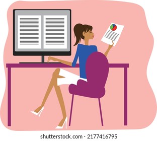 woman working on a computer