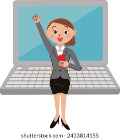 mujer trabajando en una computadora