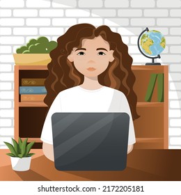 woman working on laptop,businesswoman working on laptop, home office concept, student or freelancer, social networking, online learning, distance learning, online work, distance work	