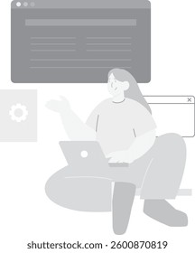 Woman Working on Website Development 