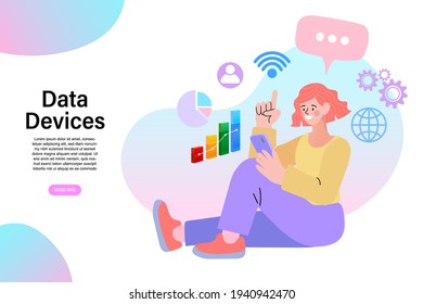 Woman working together in the company, brainstorming. teamwork concept. online assistant at work. business plan. business idea. Teleconference for work from home concept. vector illustration. 
