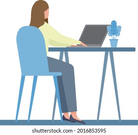 ilustración de vector de trabajo de una mujer