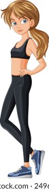 Mujer en ropa de entrenamiento, lista para el ejercicio