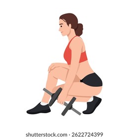 Woman wrapped in a towel applies deodorant spray to her underarm, promoting freshness and hygiene. Flat vector illustration isolated on white background