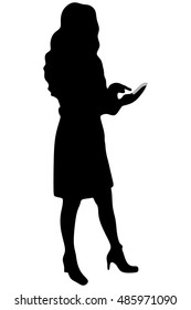 woman writing message on mobile phone