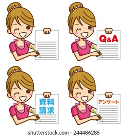Woman writing on paper