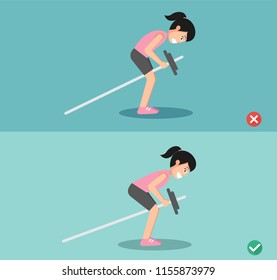 Frau falsch und rechts über Zeilenstellung, Vektorgrafik