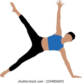 woman in yoga class and posture