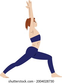 a woman yoga flat illustration for yoga class, sport website, health book, woman guide book, and many more