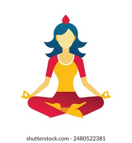 woman yoga icon ector art illustration