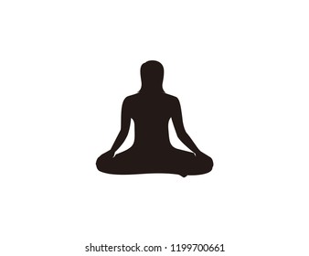 Woman yoga icon silhouette