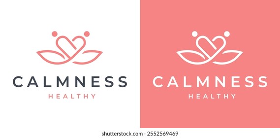 Woman Yoga Meditation Logo Design Template. Simple Female Figure in Meditation with Green Nature Icon for Wellness Label Branding. Yoga Studio Wellness Health Spa Meditation Vector Illustration