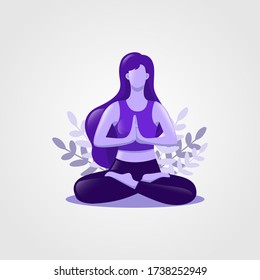 A woman with yoga pose