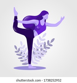 A woman with yoga pose