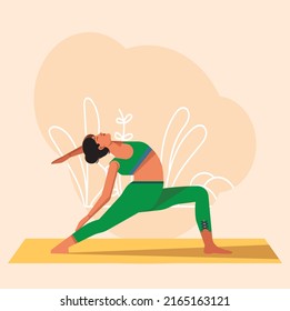 woman in yoga pose. doodle illustration vector concept