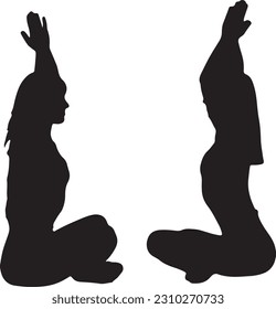 Woman in yoga pose graphic icon. silhouette of a woman practicing yoga. sign isolated on the white background. vector illustration