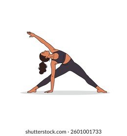 A Woman in a Yoga Pose With Her Arms Outstretched